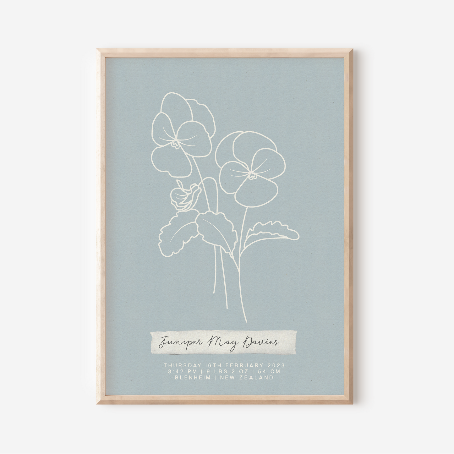 FEBRUARY Violet - Botanical Birth Month Keepsake Print