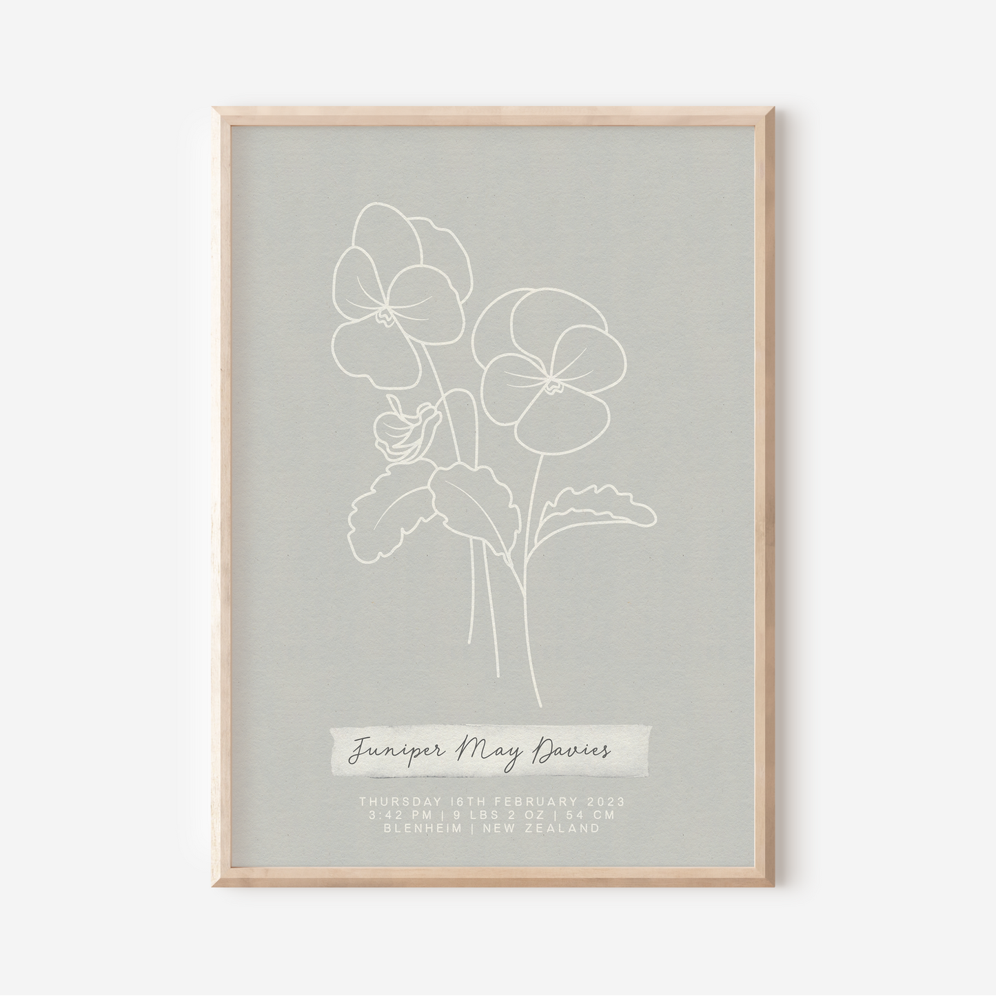 FEBRUARY Violet - Botanical Birth Month Keepsake Print