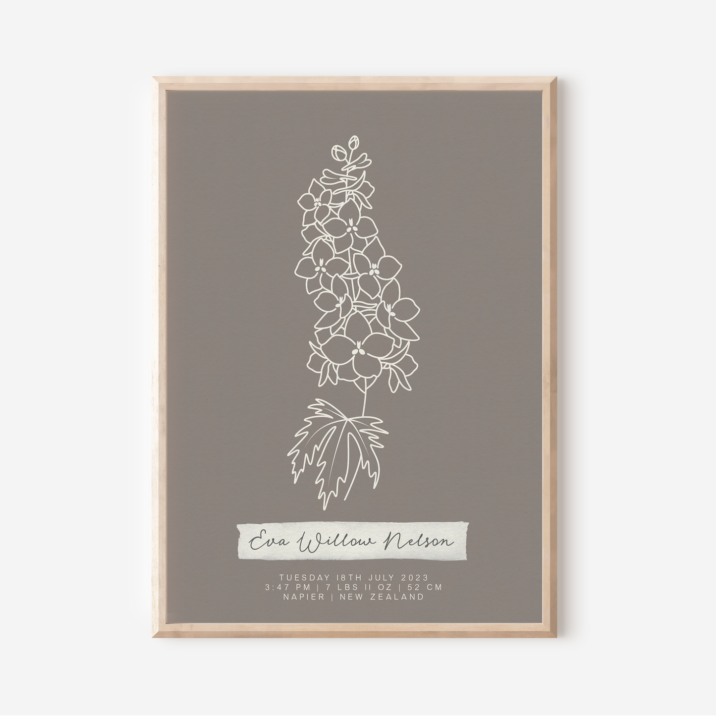 JULY Delphinium - Botanical Birth Month Keepsake Print