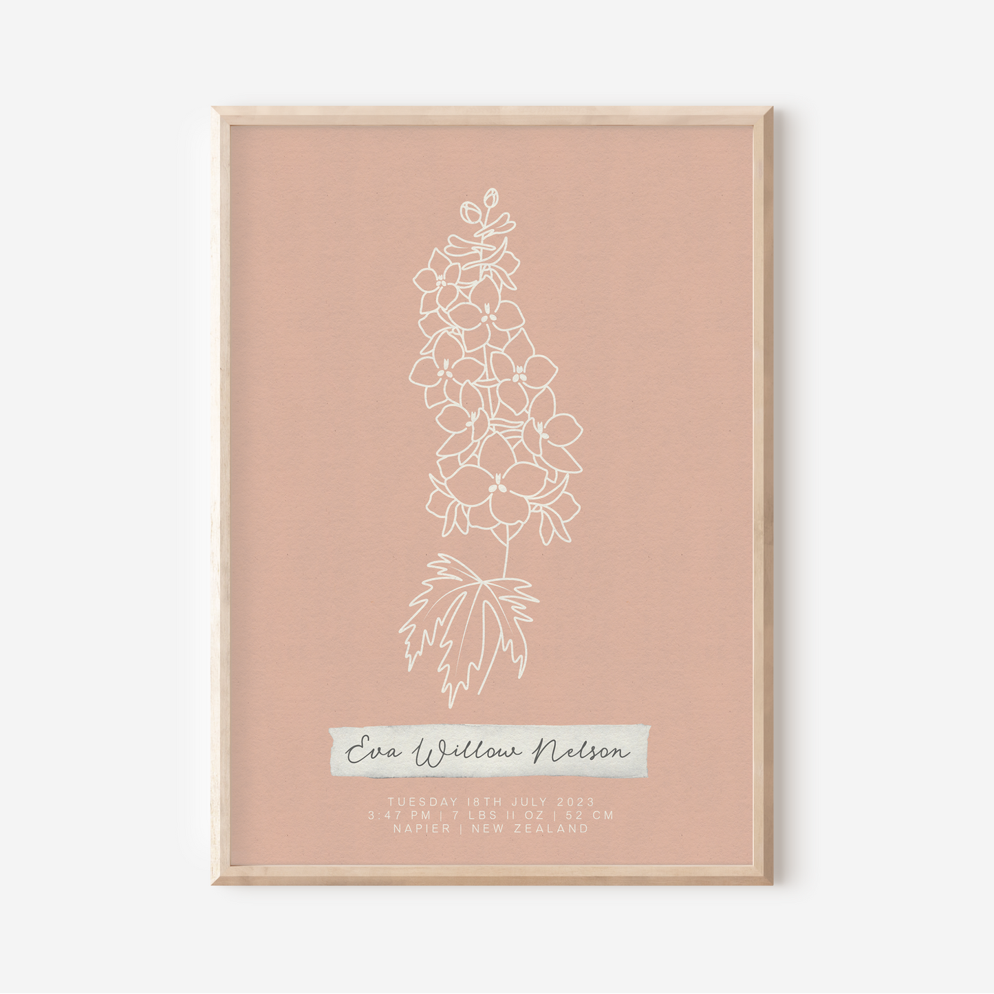 JULY Delphinium - Botanical Birth Month Keepsake Print