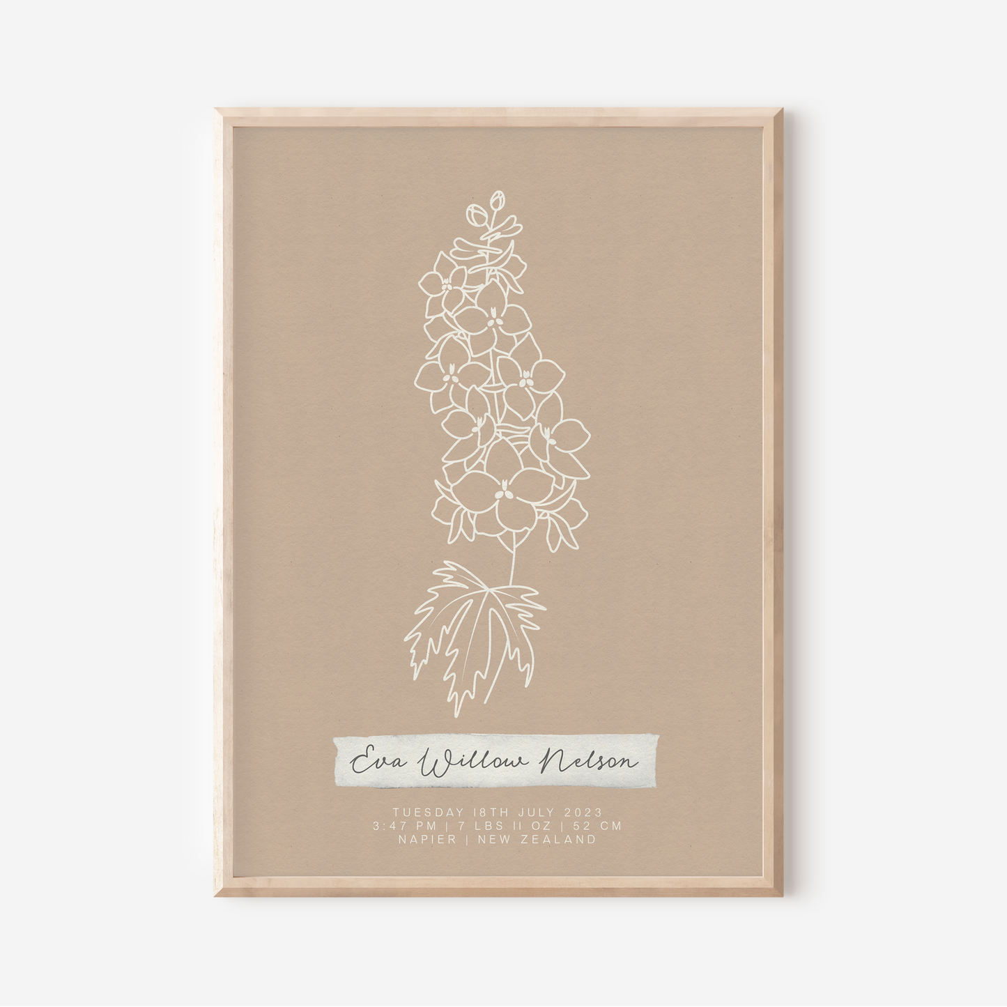 JULY Delphinium - Botanical Birth Month Keepsake Print
