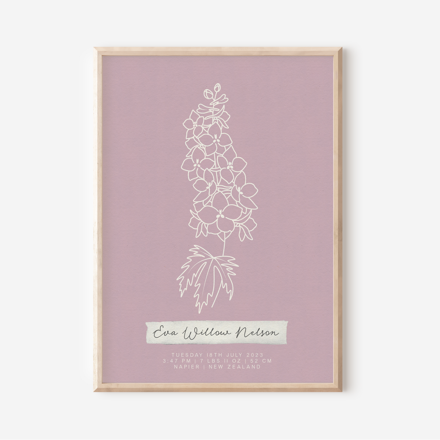 JULY Delphinium - Botanical Birth Month Keepsake Print