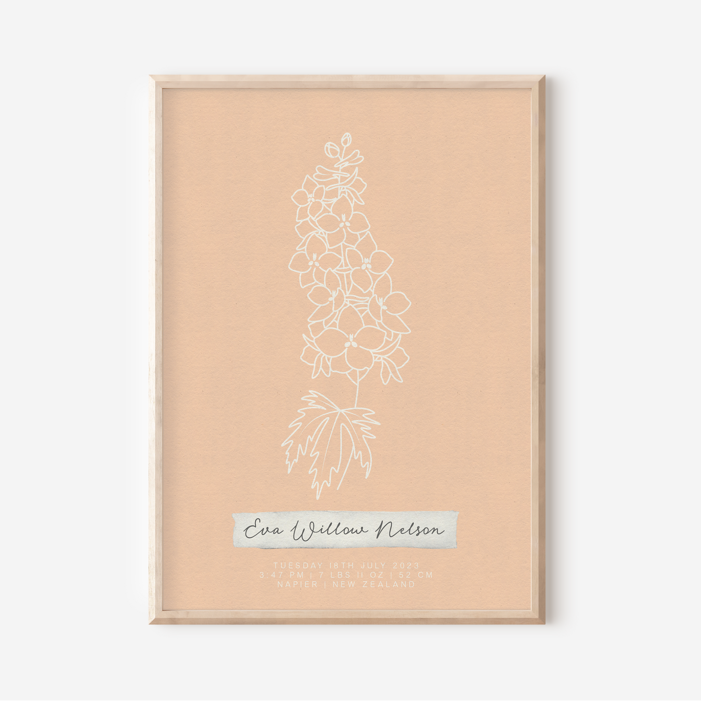 JULY Delphinium - Botanical Birth Month Keepsake Print