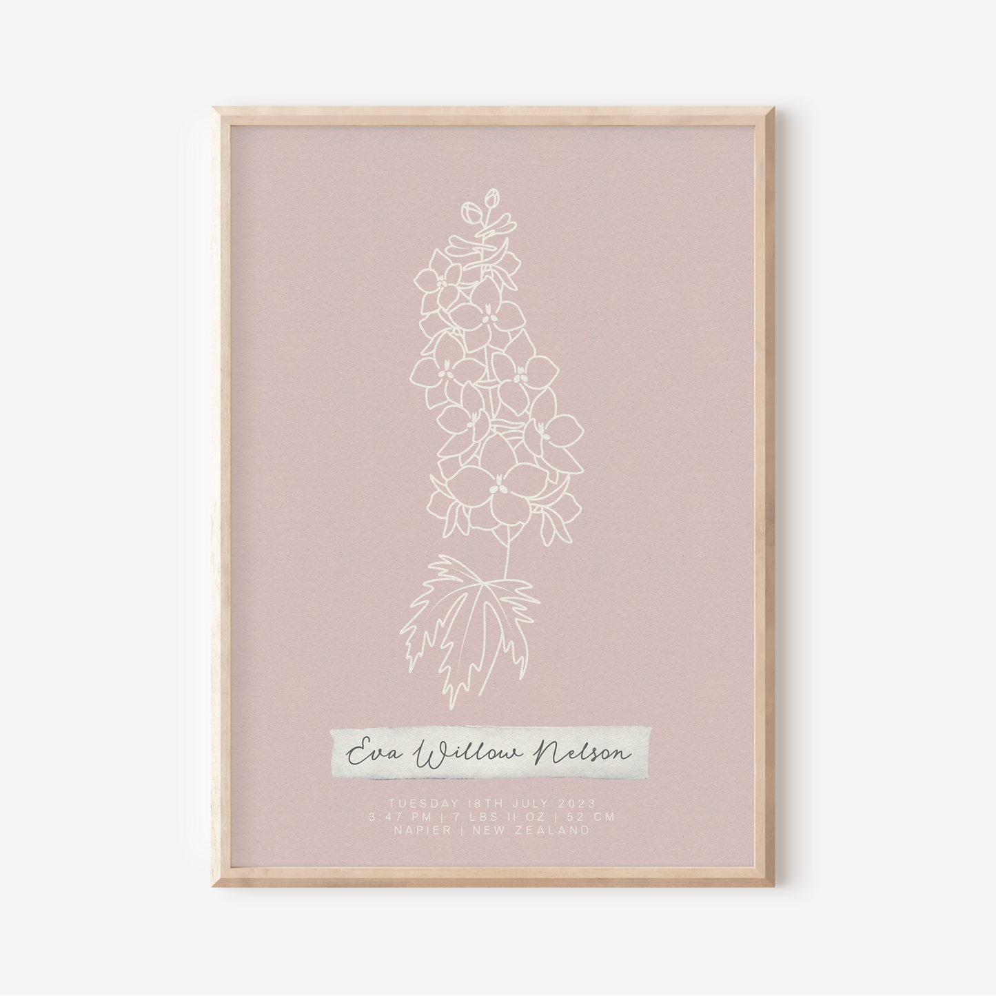 JULY Delphinium - Botanical Birth Month Keepsake Print