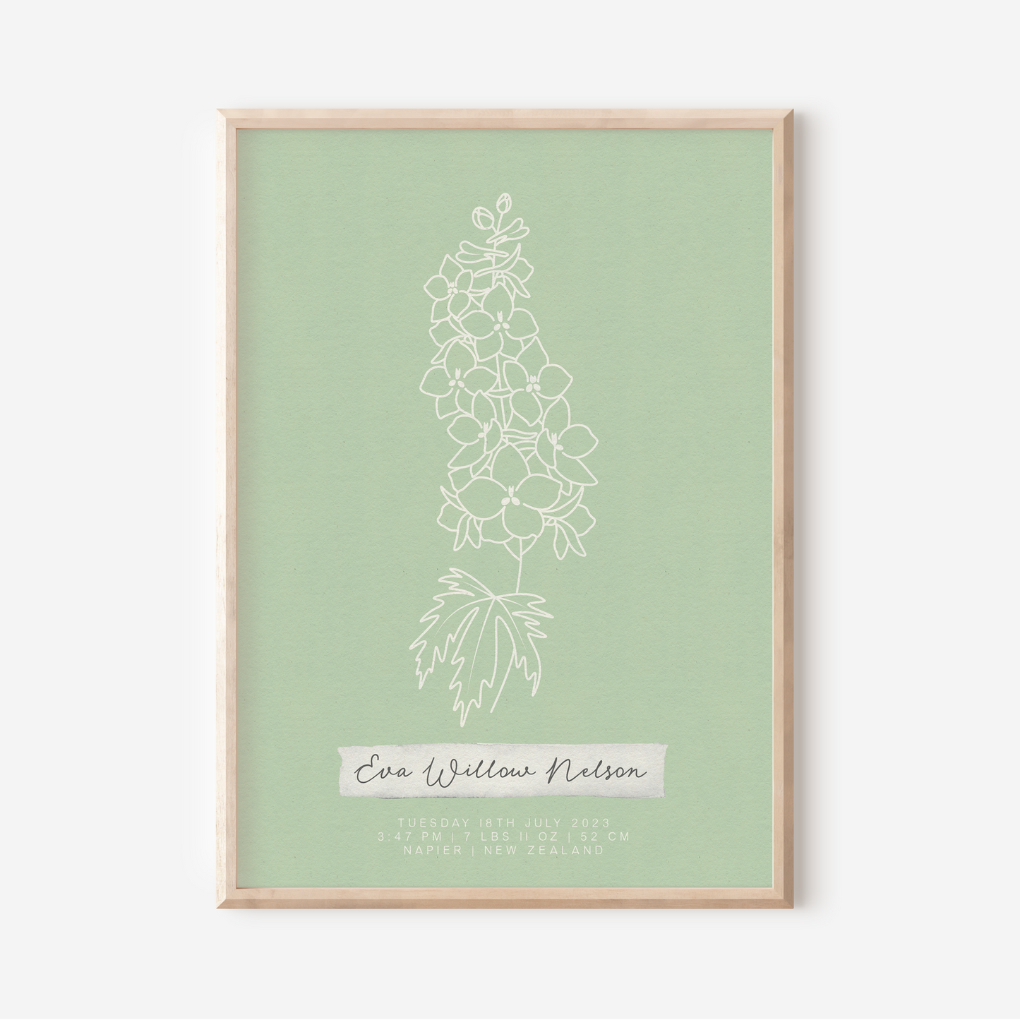 JULY Delphinium - Botanical Birth Month Keepsake Print