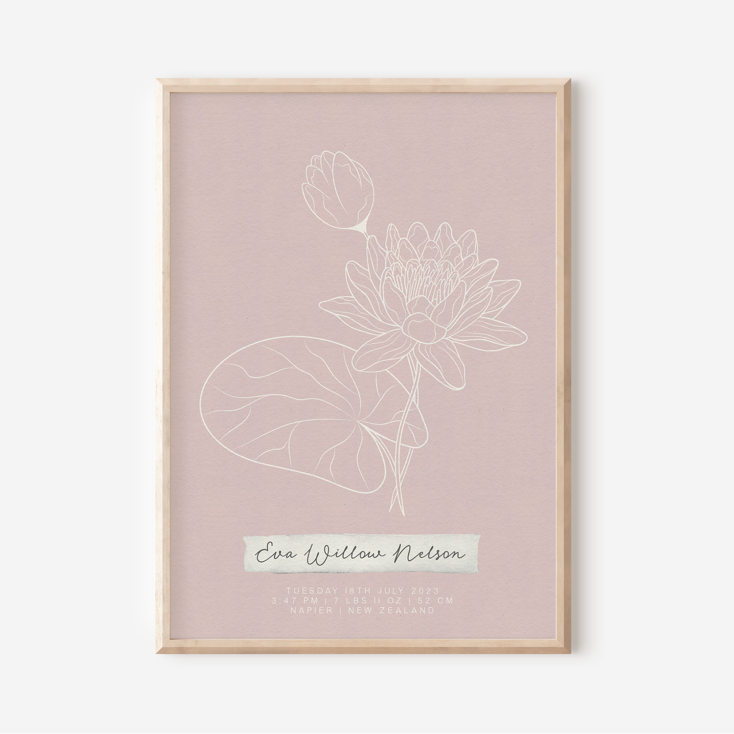 JULY Water Lily - Botanical Birth Month Keepsake Print