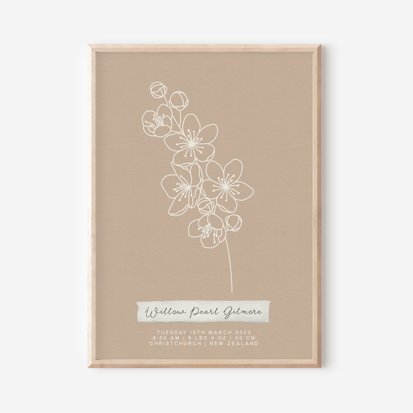 MARCH Cherry Blossom - Botanical Birth Month Keepsake Print
