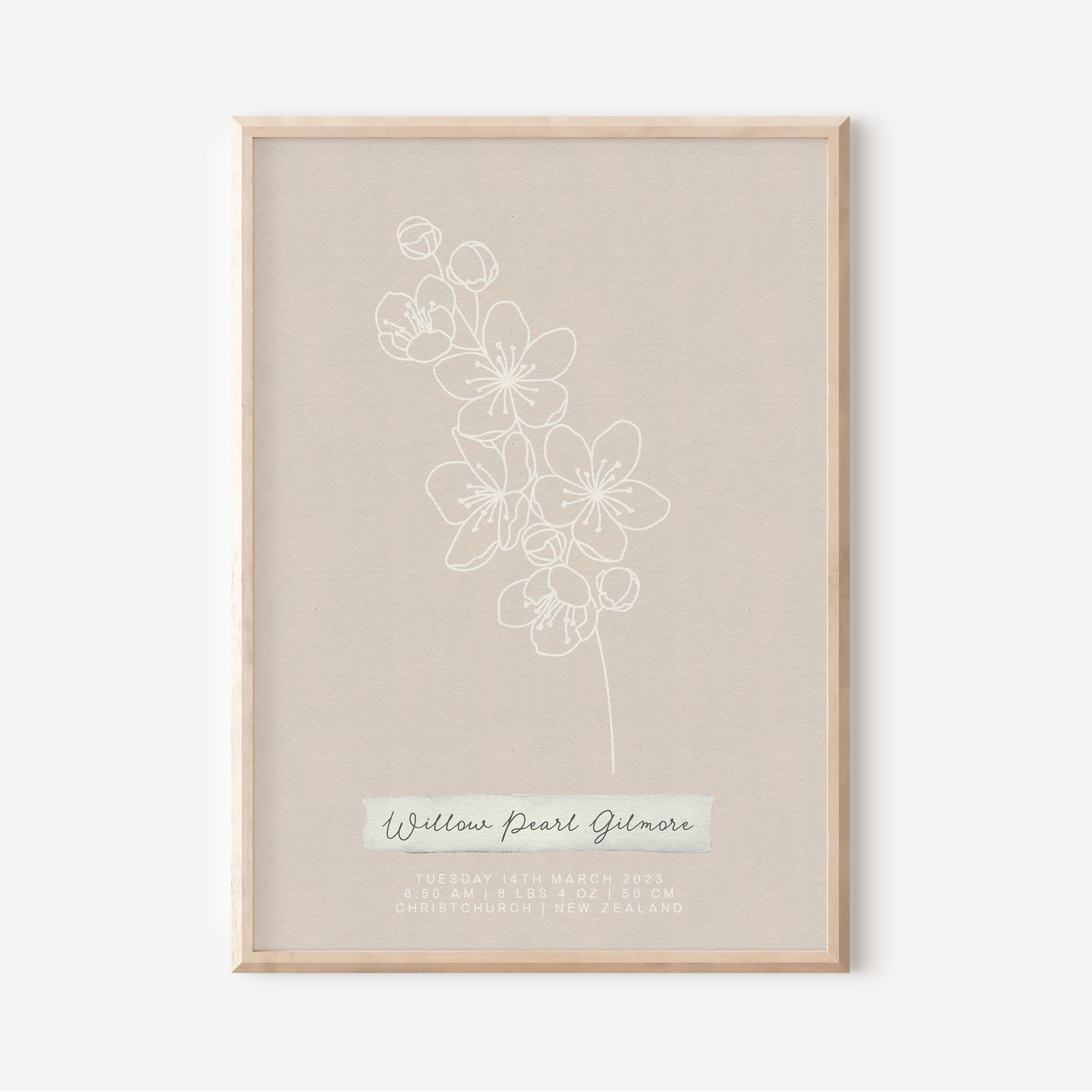 MARCH Cherry Blossom - Botanical Birth Month Keepsake Print