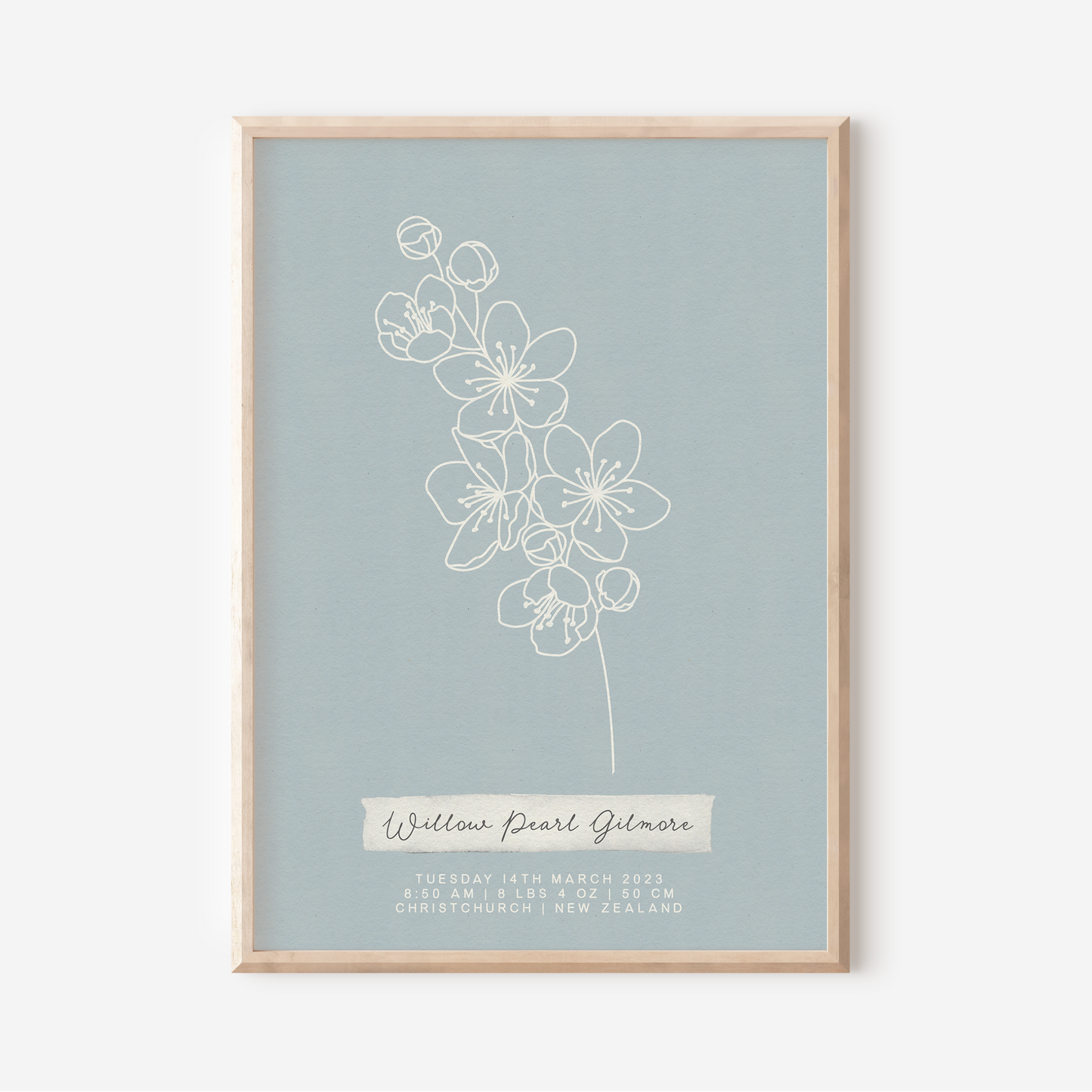 MARCH Cherry Blossom - Botanical Birth Month Keepsake Print