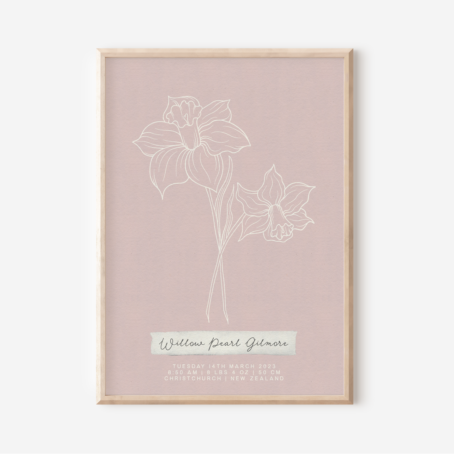 MARCH Daffodil - Botanical Birth Month Keepsake Print