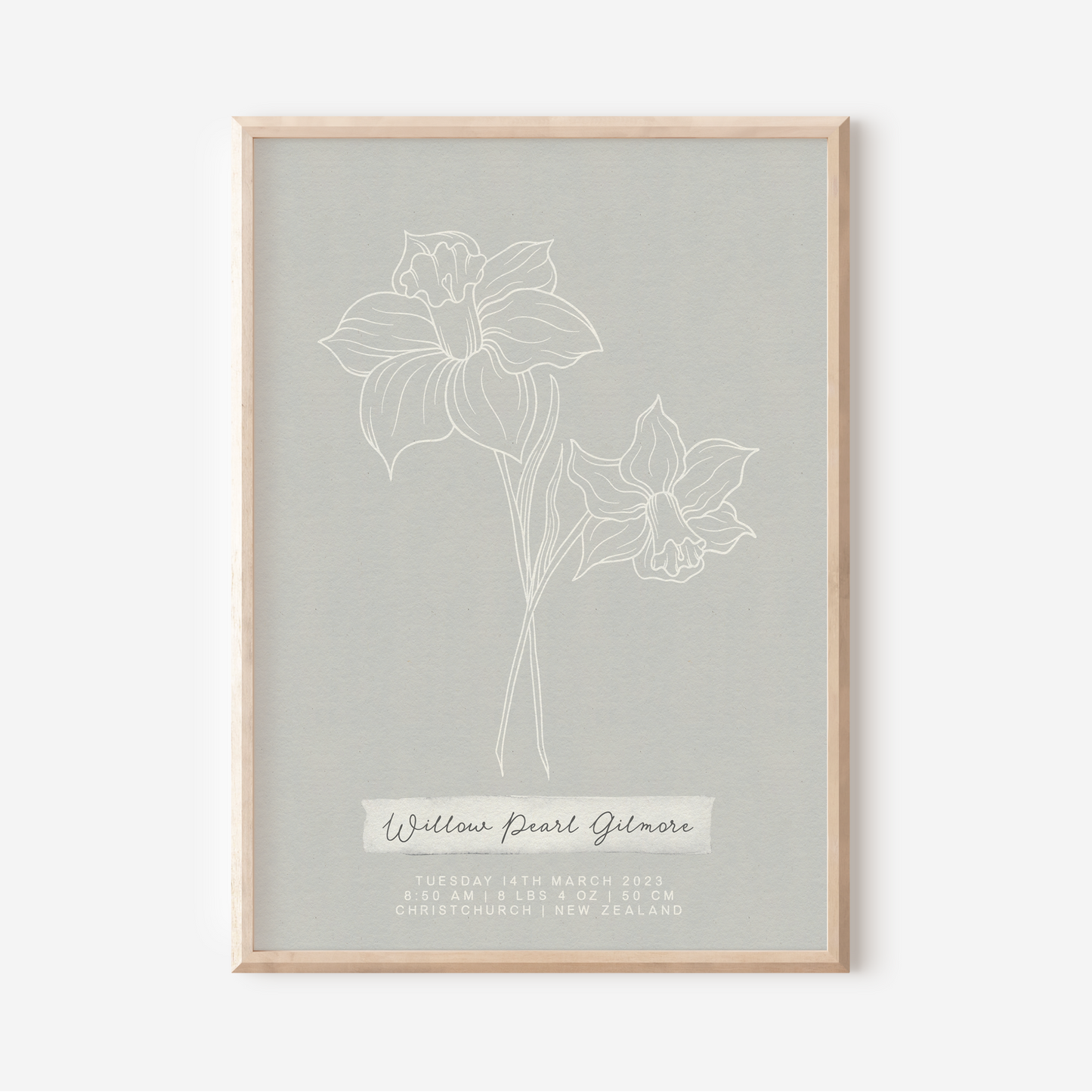 MARCH Daffodil - Botanical Birth Month Keepsake Print