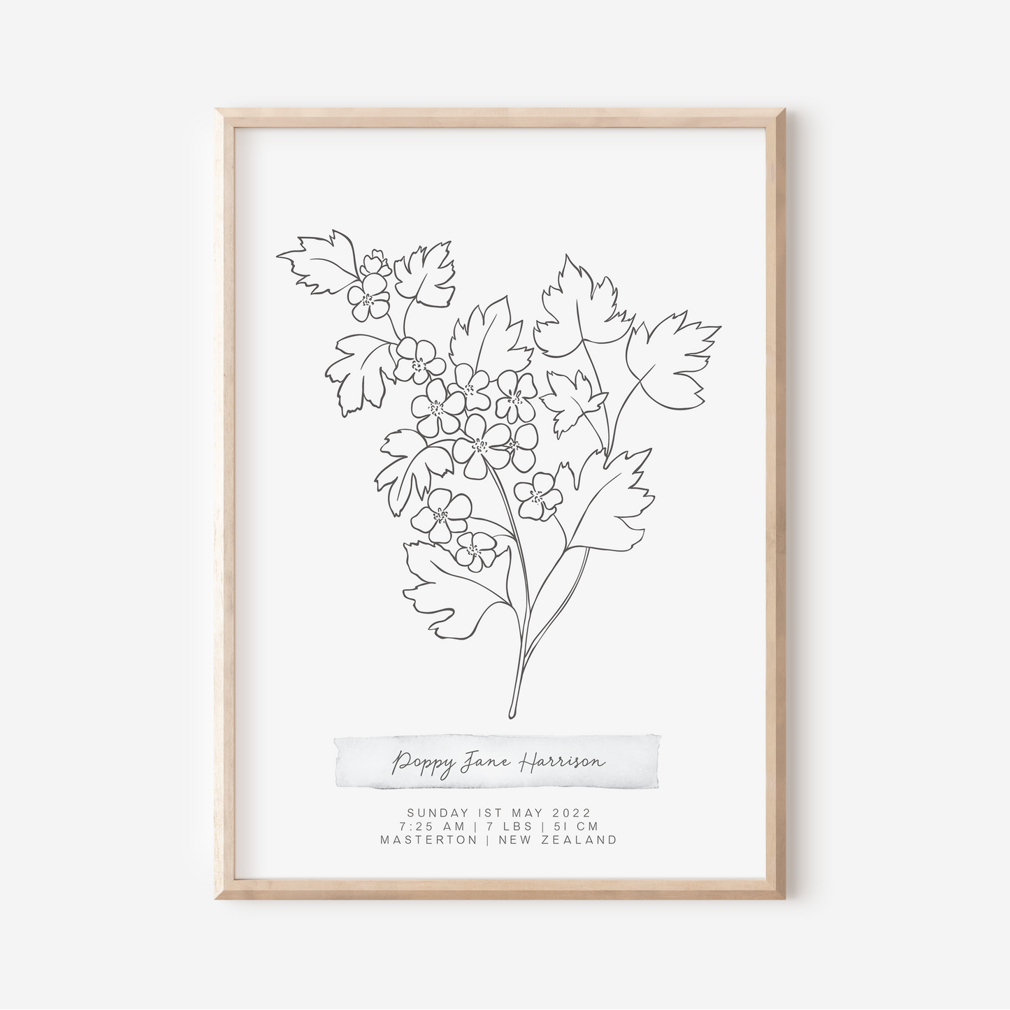 MAY Hawthorn - Botanical Birth Month Keepsake Print