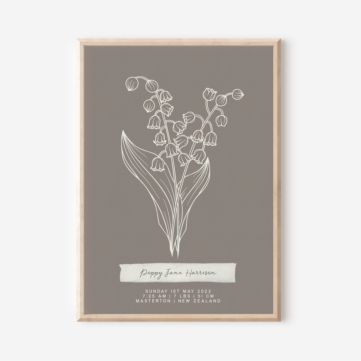 MAY Lily of the Valley - Botanical Birth Month Keepsake Print