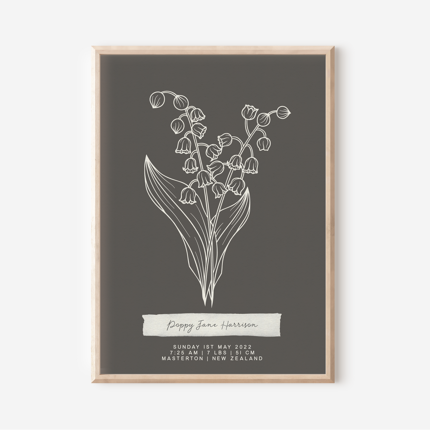 MAY Lily of the Valley - Botanical Birth Month Keepsake Print