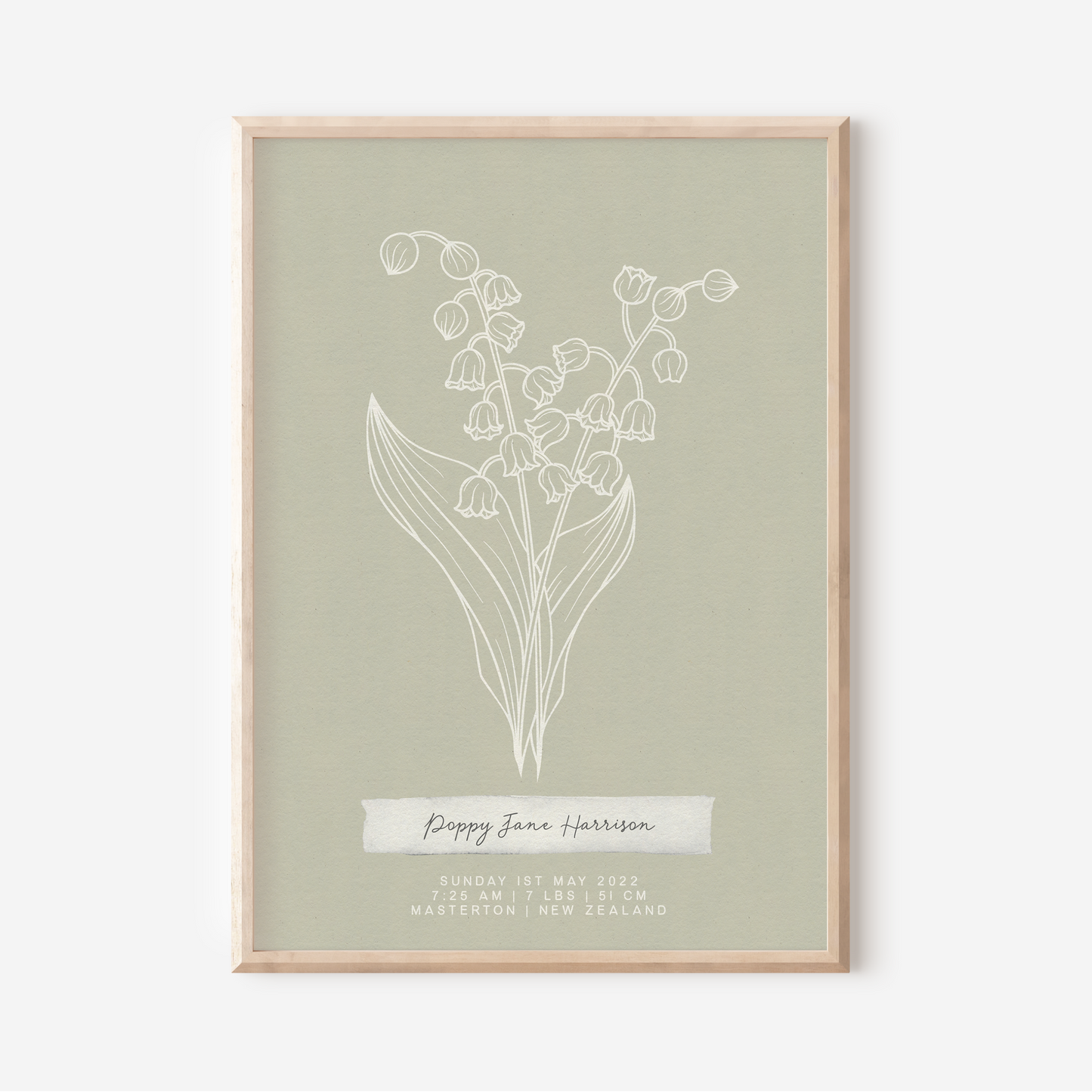 MAY Lily of the Valley - Botanical Birth Month Keepsake Print