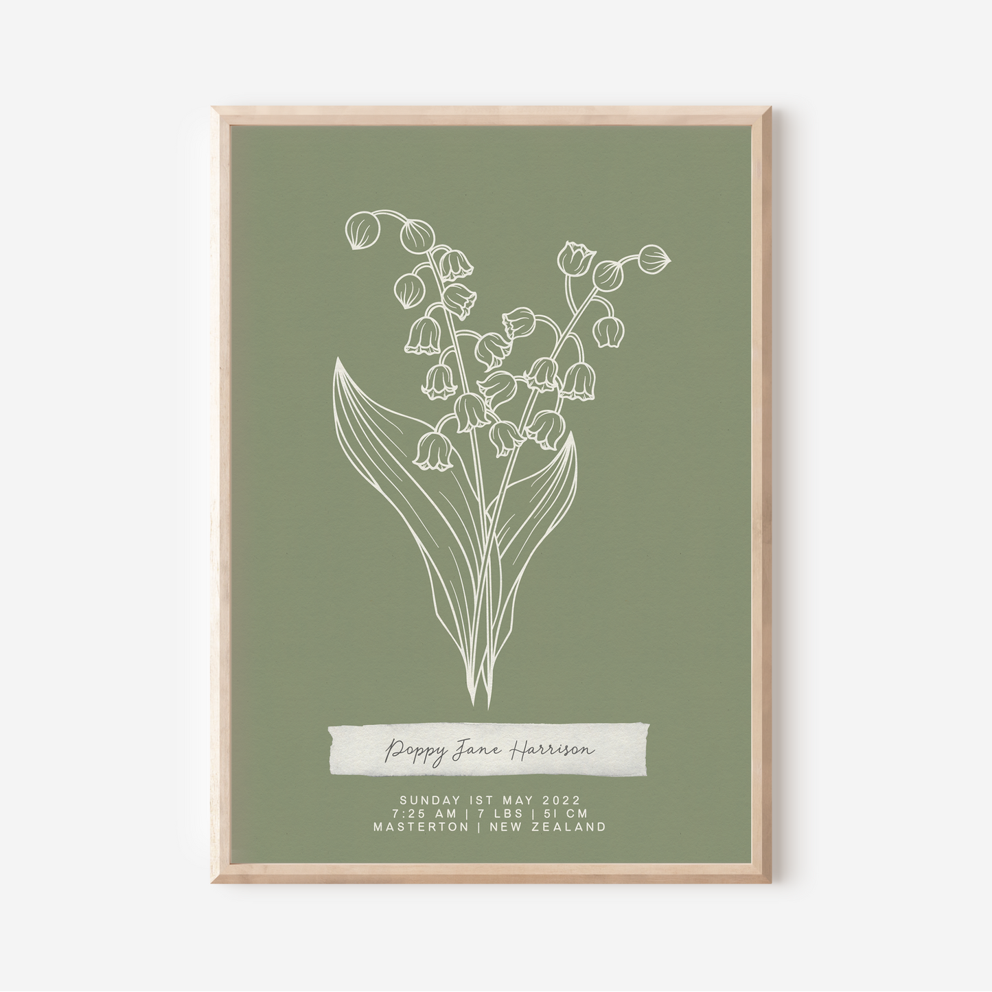 MAY Lily of the Valley - Botanical Birth Month Keepsake Print