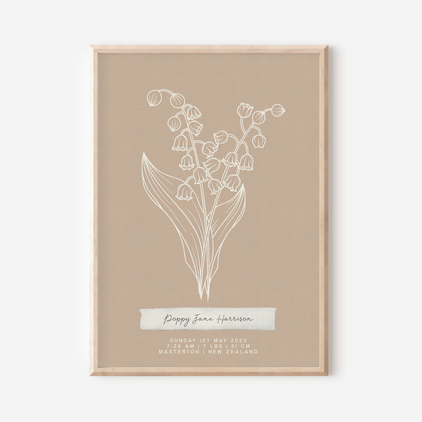 MAY Lily of the Valley - Botanical Birth Month Keepsake Print