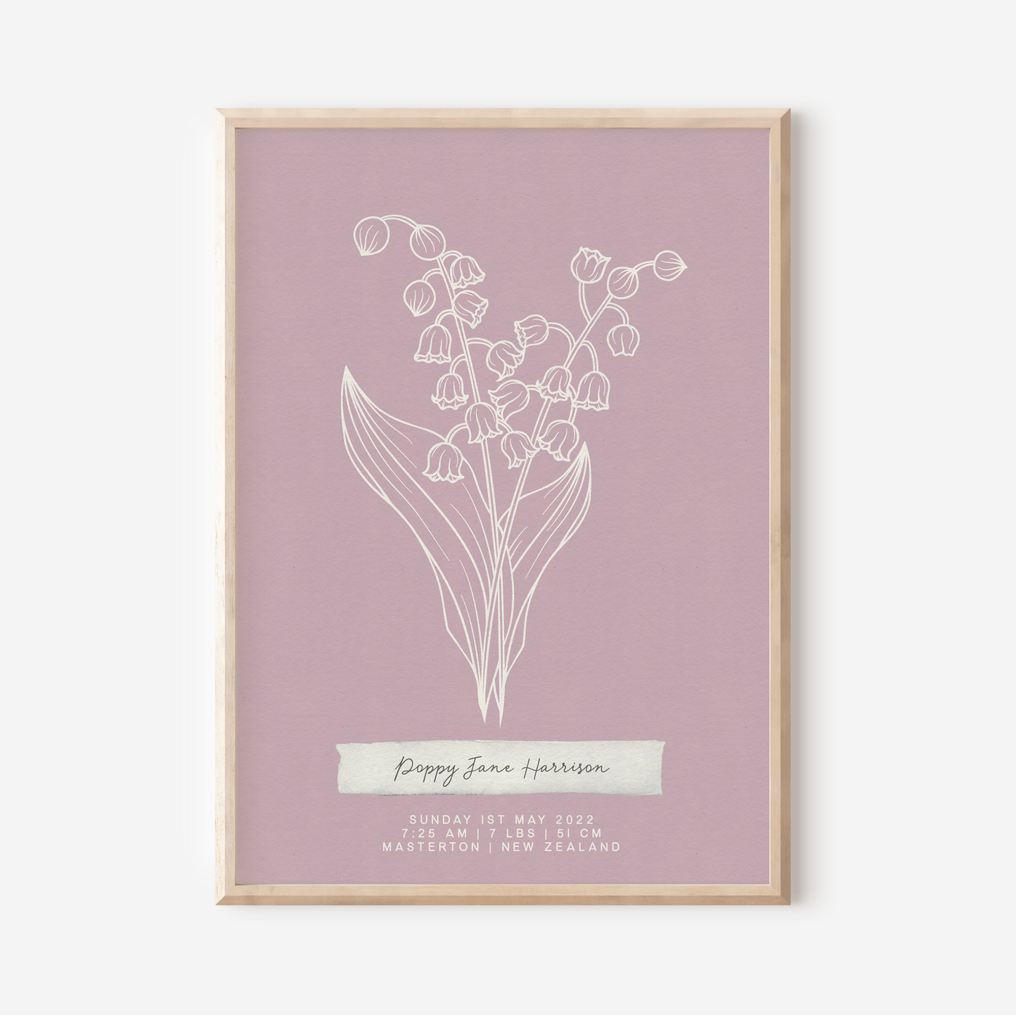 MAY Lily of the Valley - Botanical Birth Month Keepsake Print