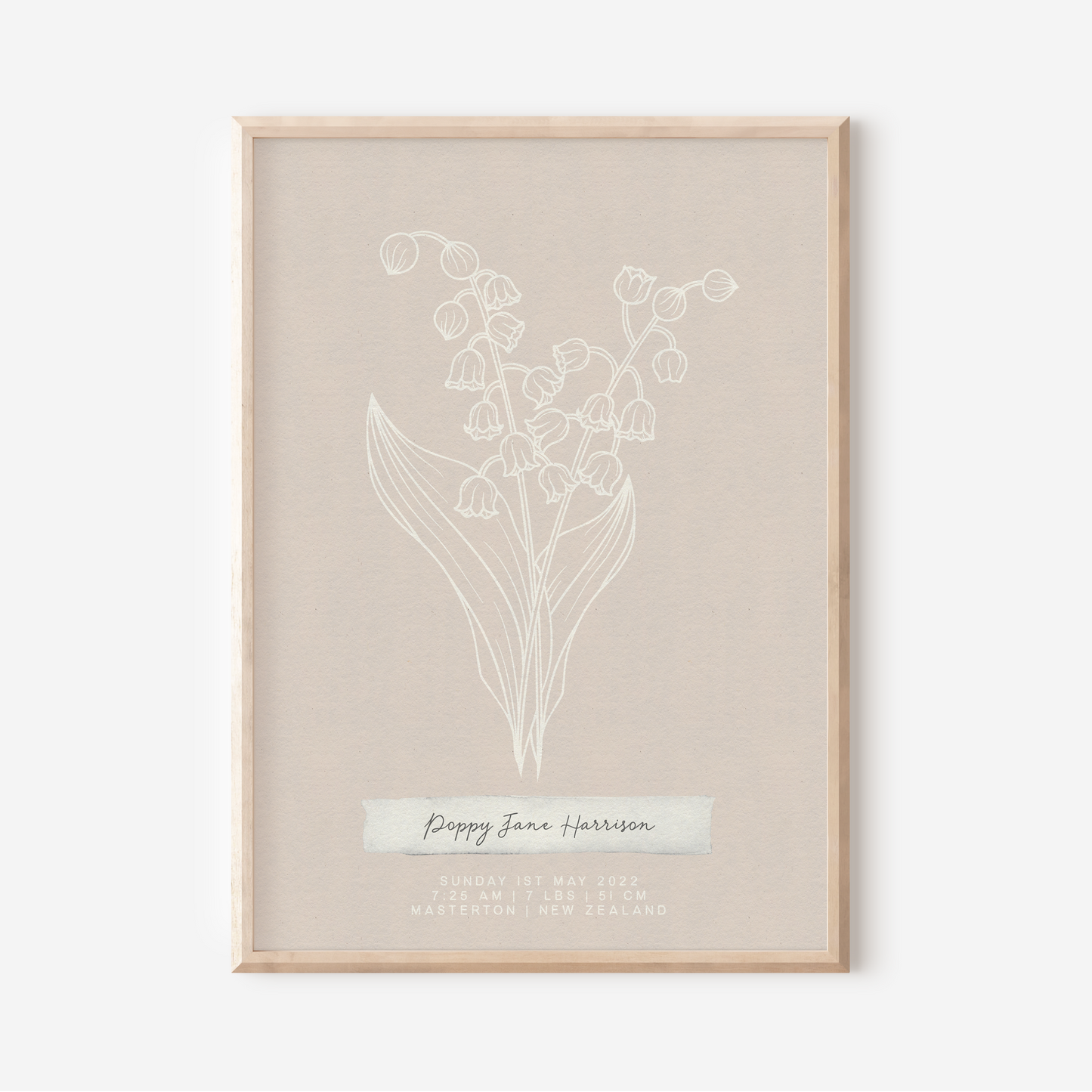 MAY Lily of the Valley - Botanical Birth Month Keepsake Print