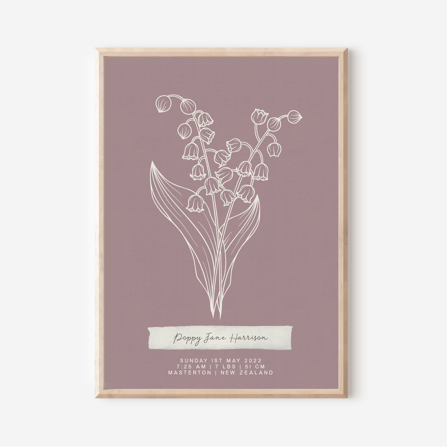 MAY Lily of the Valley - Botanical Birth Month Keepsake Print