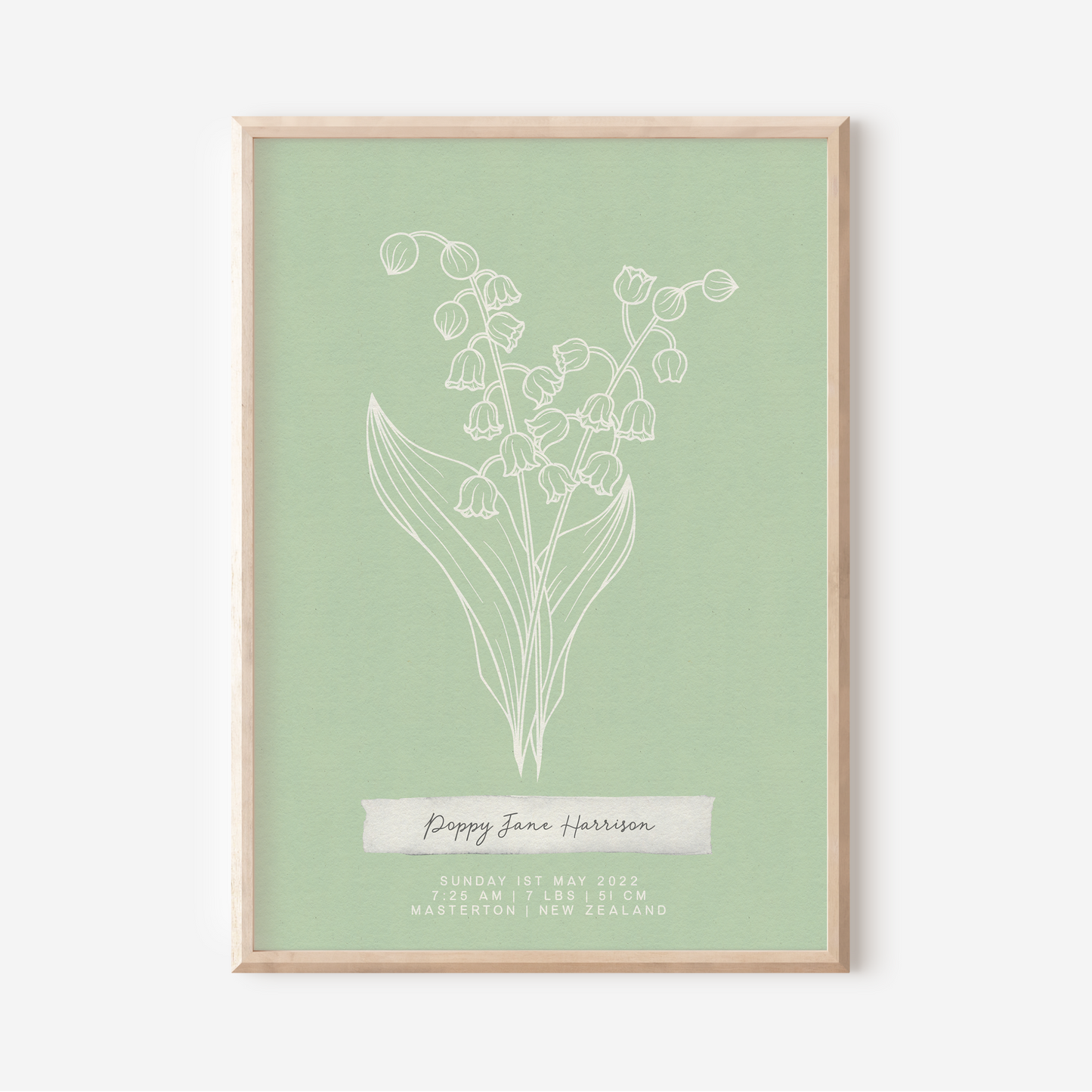 MAY Lily of the Valley - Botanical Birth Month Keepsake Print