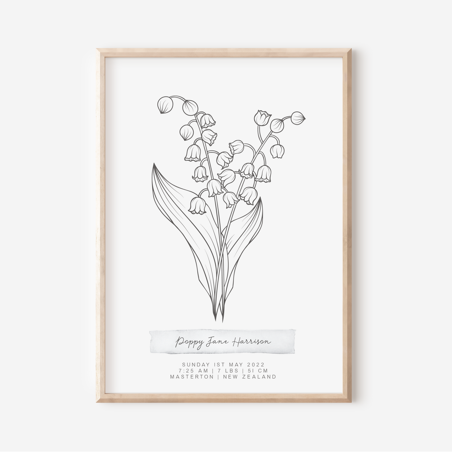 MAY Lily of the Valley - Botanical Birth Month Keepsake Print