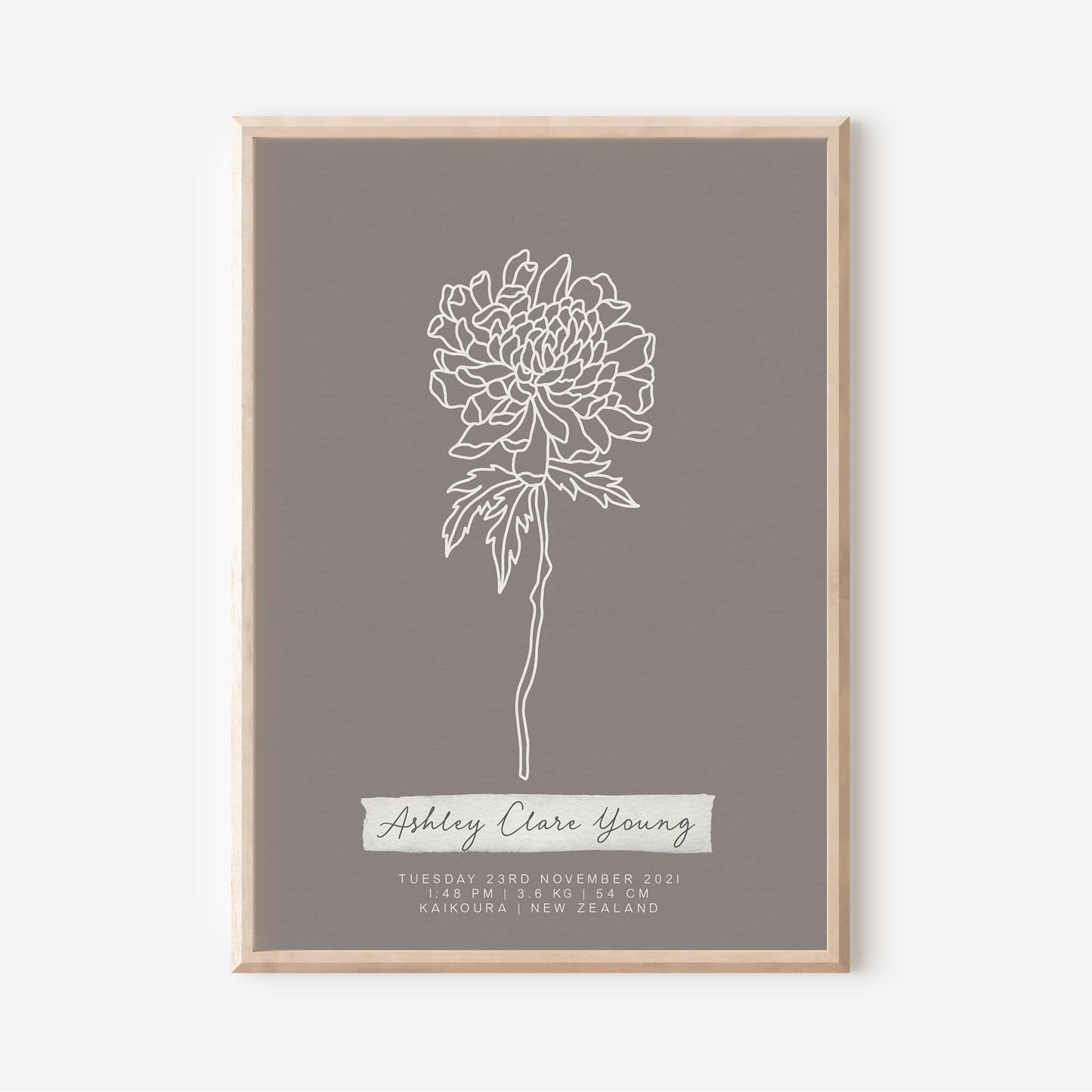 NOVEMBER Chrysanthemum - Botanical Birth Month Keepsake Print