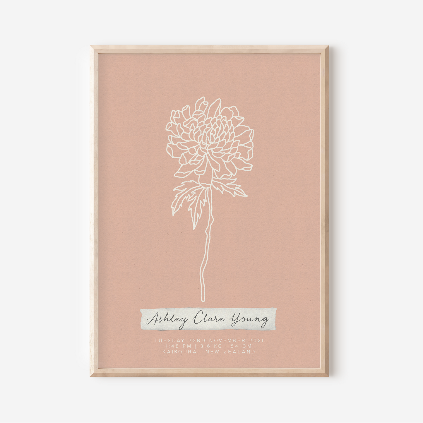 NOVEMBER Chrysanthemum - Botanical Birth Month Keepsake Print