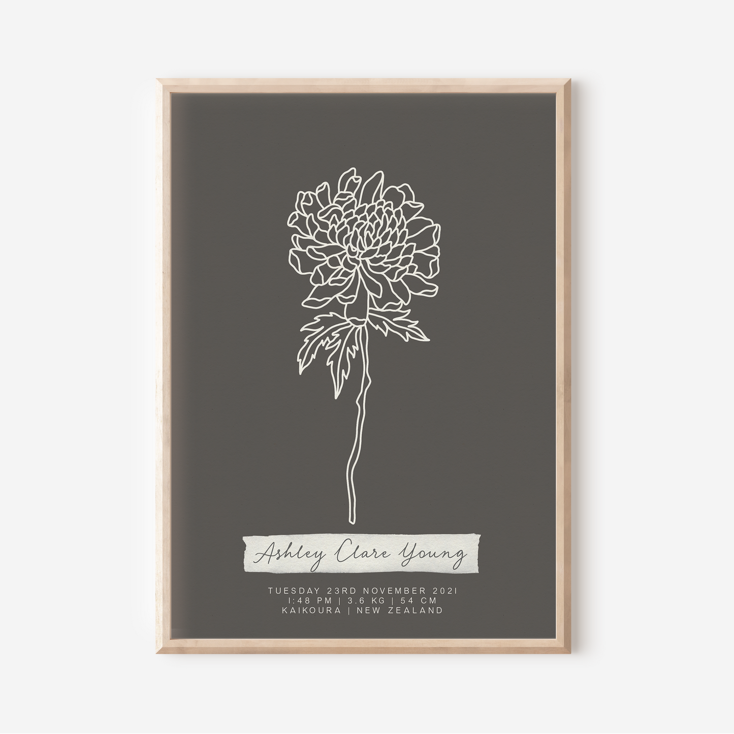 NOVEMBER Chrysanthemum - Botanical Birth Month Keepsake Print