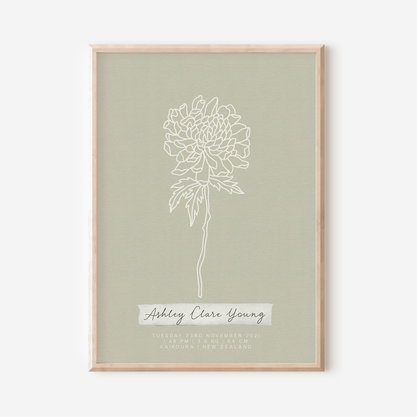 NOVEMBER Chrysanthemum - Botanical Birth Month Keepsake Print