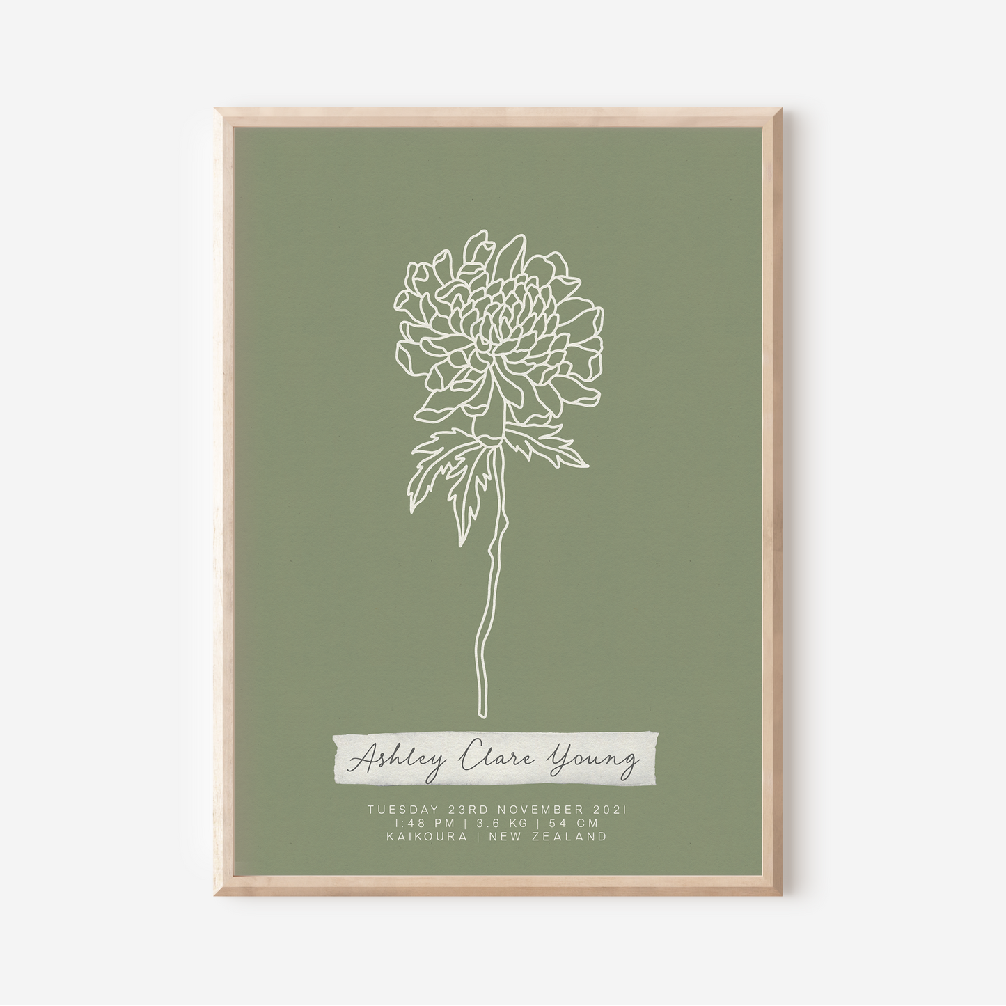 NOVEMBER Chrysanthemum - Botanical Birth Month Keepsake Print