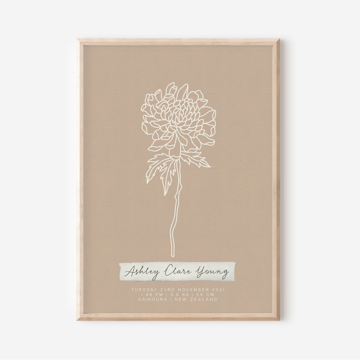 NOVEMBER Chrysanthemum - Botanical Birth Month Keepsake Print