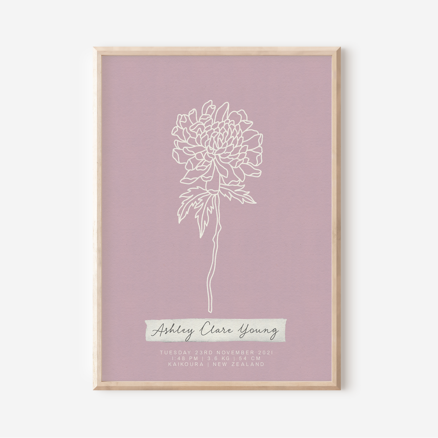 NOVEMBER Chrysanthemum - Botanical Birth Month Keepsake Print