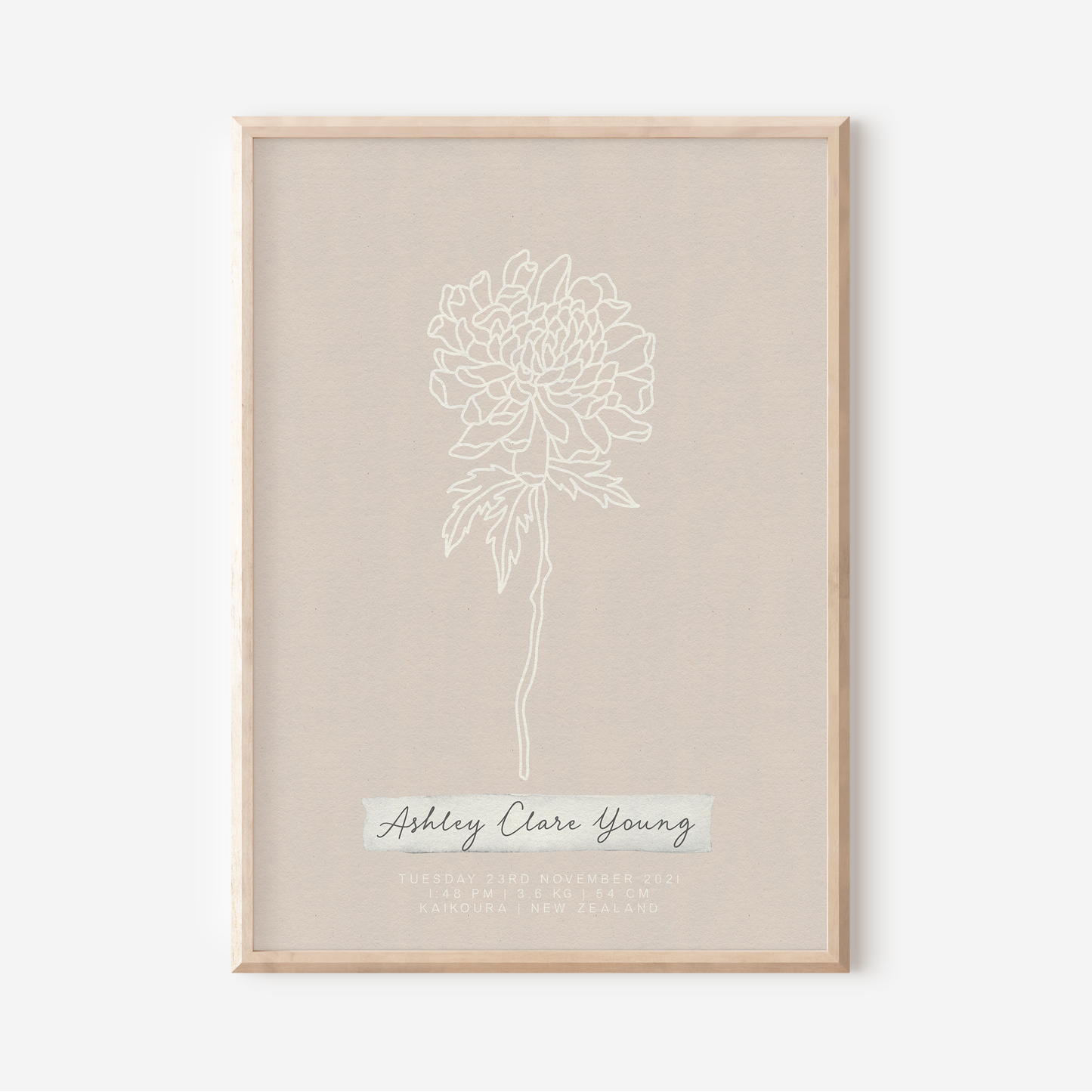 NOVEMBER Chrysanthemum - Botanical Birth Month Keepsake Print