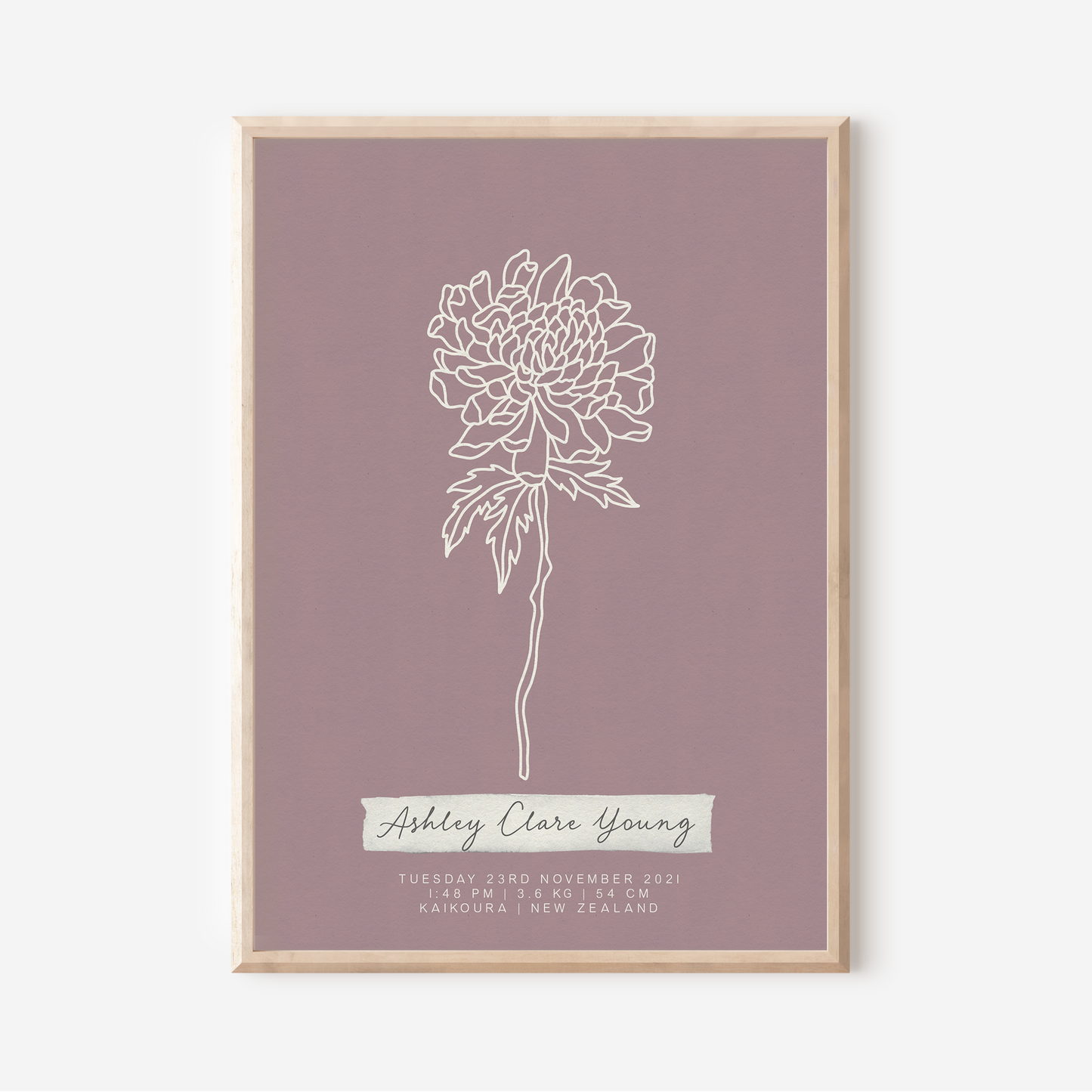 NOVEMBER Chrysanthemum - Botanical Birth Month Keepsake Print