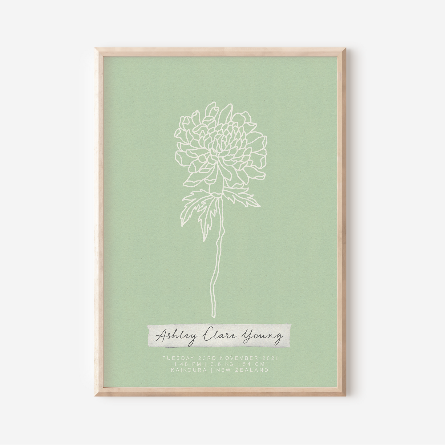 NOVEMBER Chrysanthemum - Botanical Birth Month Keepsake Print