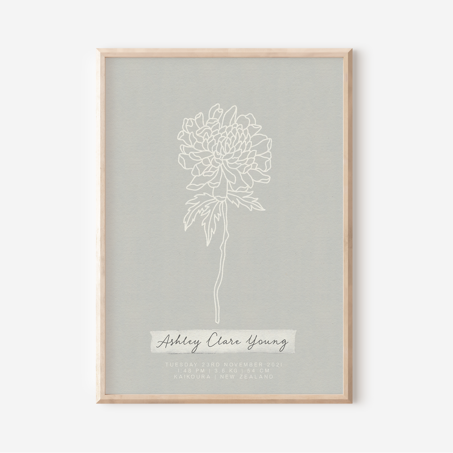 NOVEMBER Chrysanthemum - Botanical Birth Month Keepsake Print