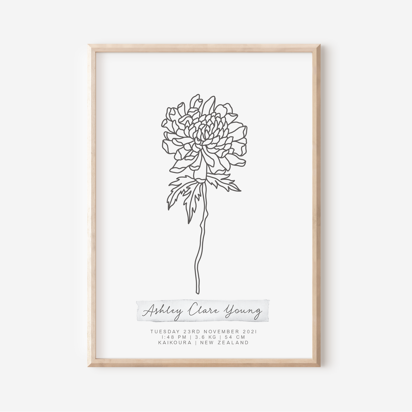 NOVEMBER Chrysanthemum - Botanical Birth Month Keepsake Print
