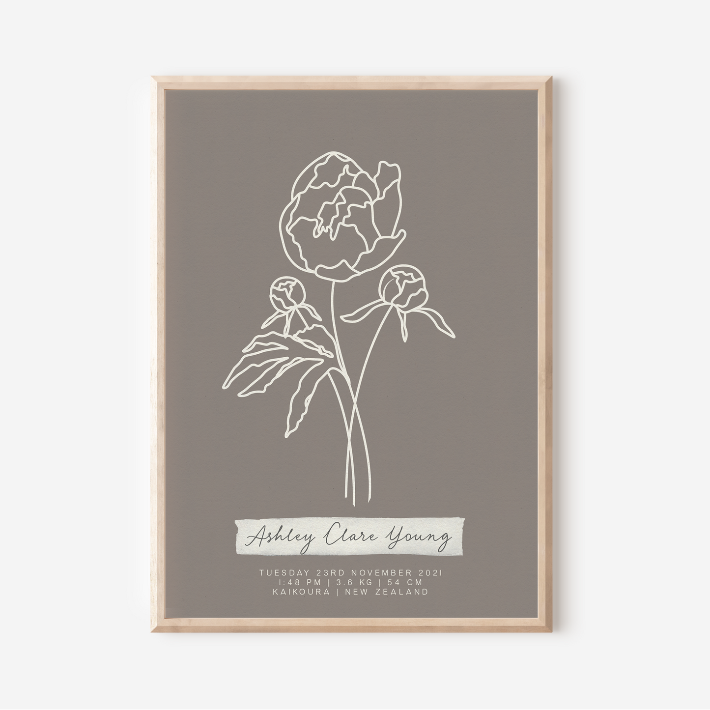 NOVEMBER Peony - Botanical Birth Month Keepsake Print