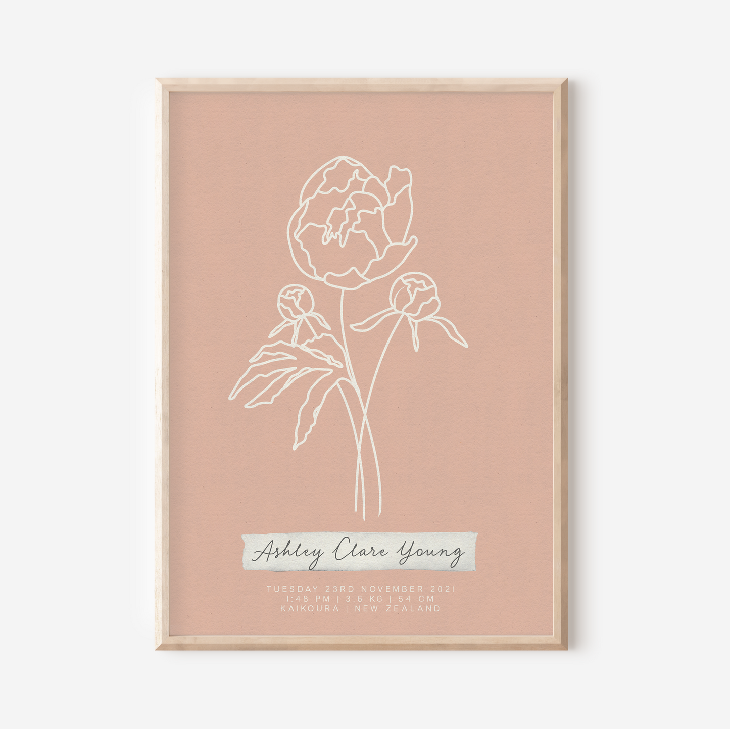 NOVEMBER Peony - Botanical Birth Month Keepsake Print