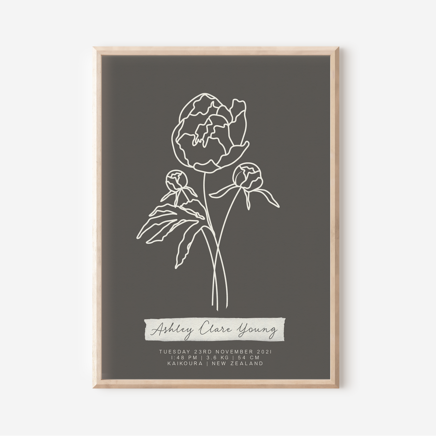 NOVEMBER Peony - Botanical Birth Month Keepsake Print