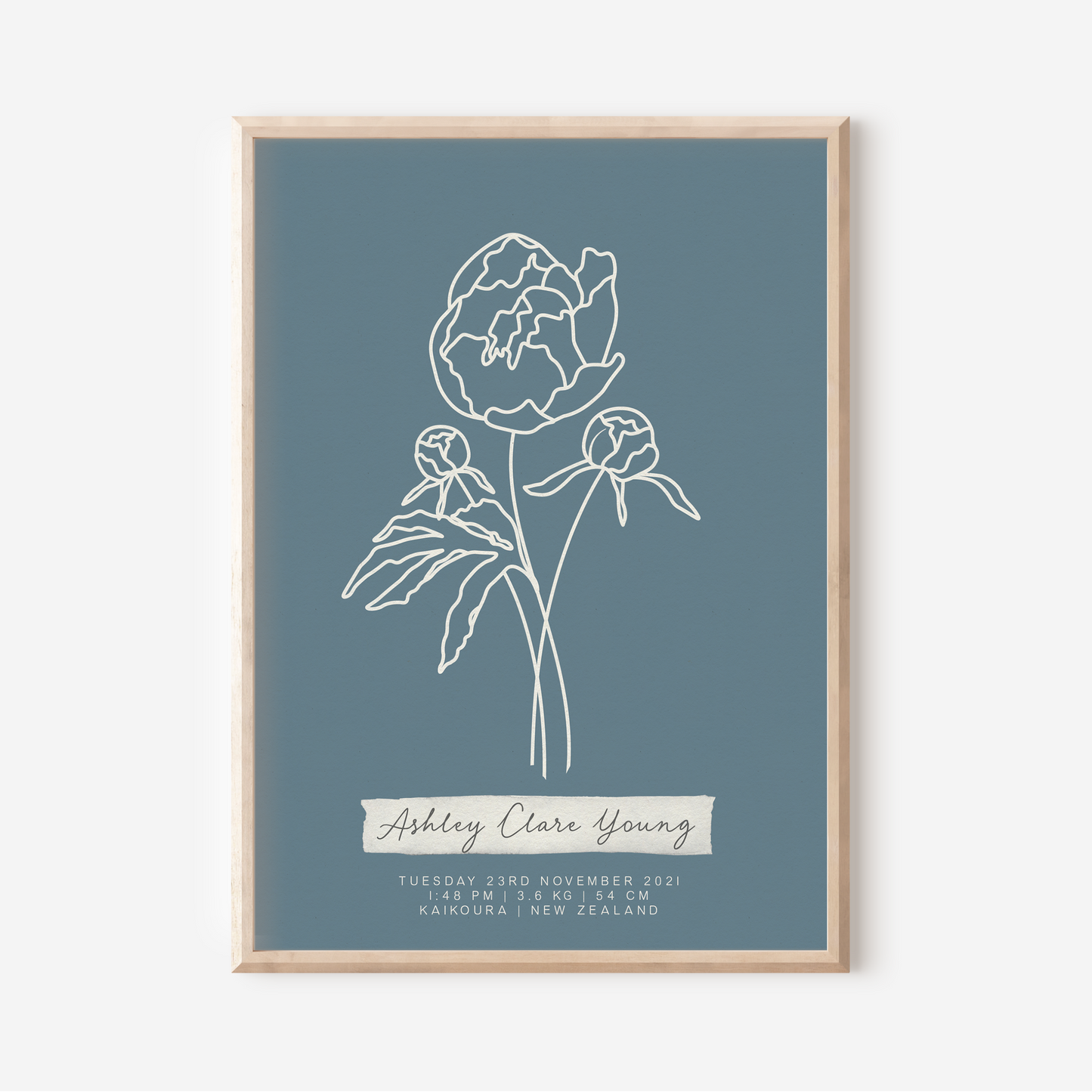 NOVEMBER Peony - Botanical Birth Month Keepsake Print