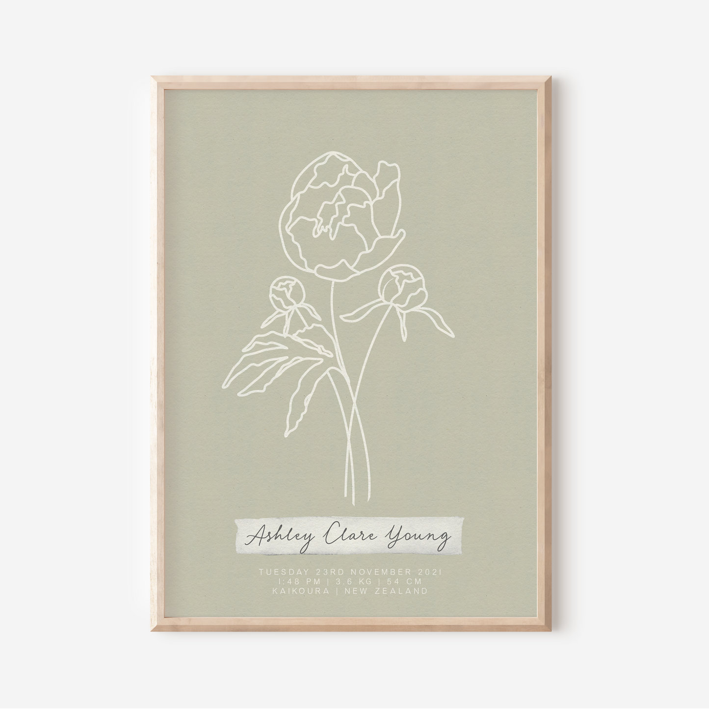 NOVEMBER Peony - Botanical Birth Month Keepsake Print