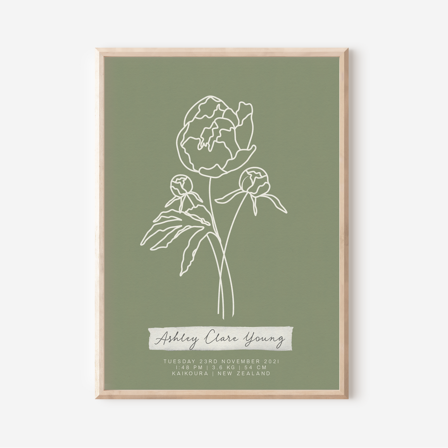 NOVEMBER Peony - Botanical Birth Month Keepsake Print
