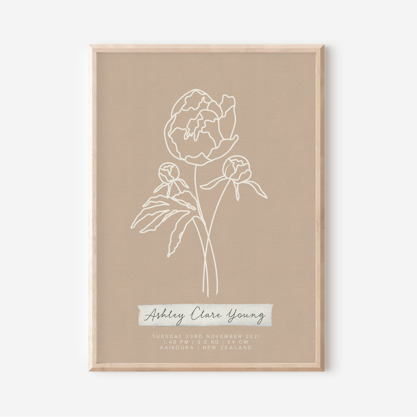 NOVEMBER Peony - Botanical Birth Month Keepsake Print