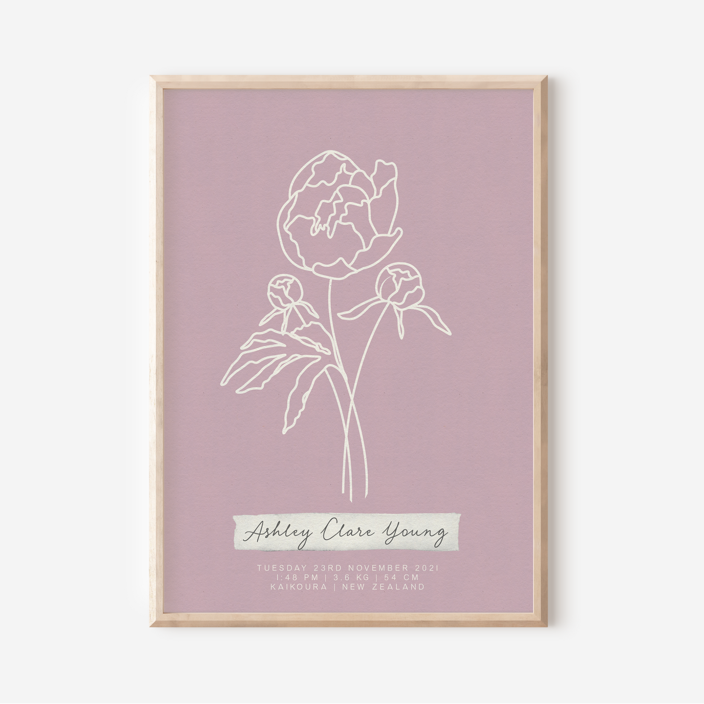 NOVEMBER Peony - Botanical Birth Month Keepsake Print