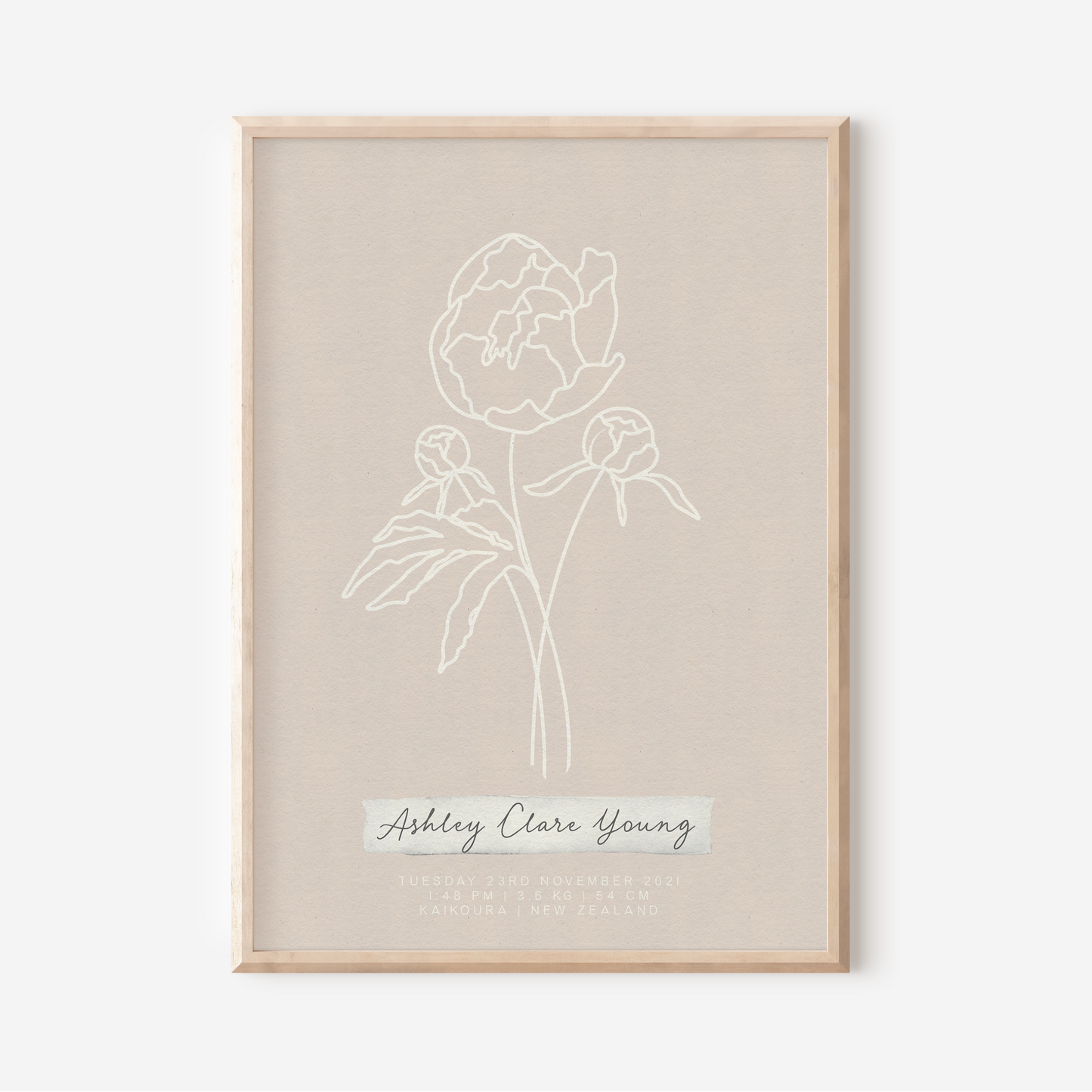 NOVEMBER Peony - Botanical Birth Month Keepsake Print
