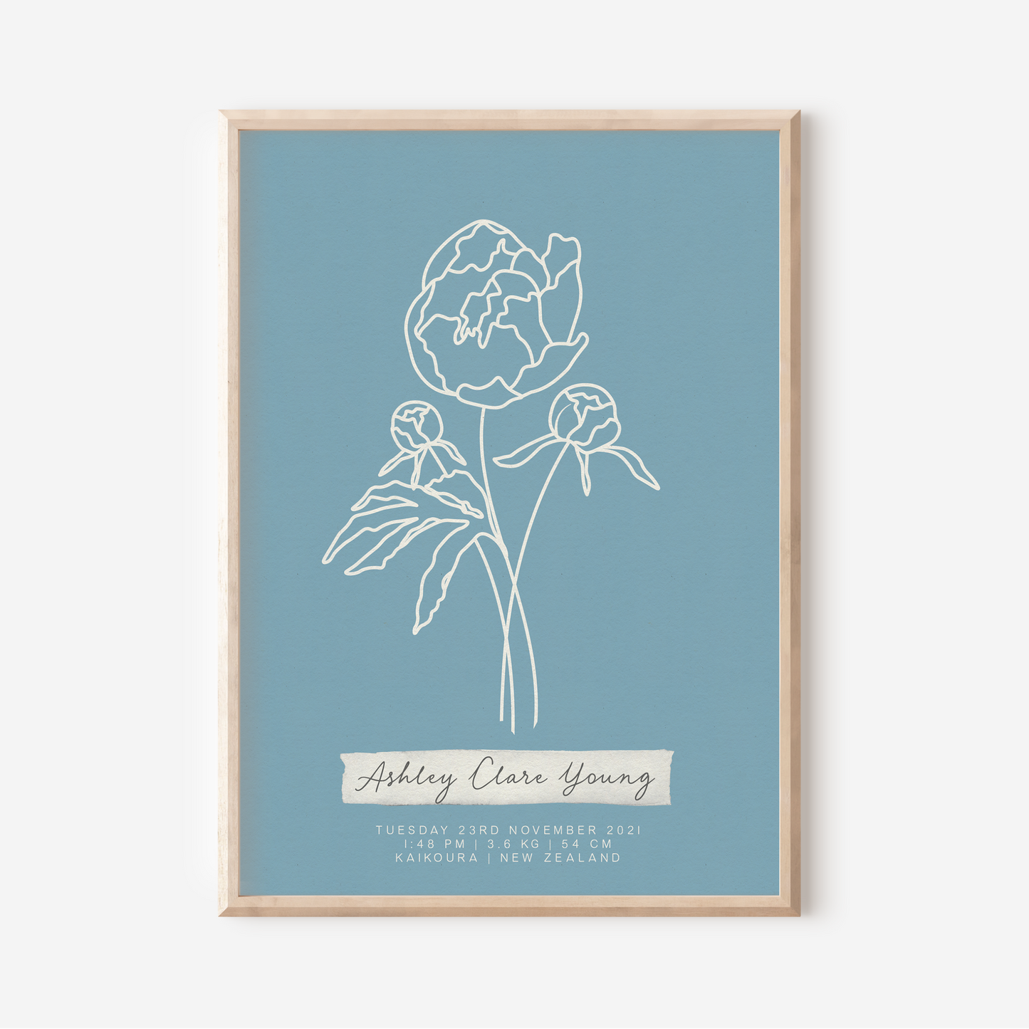 NOVEMBER Peony - Botanical Birth Month Keepsake Print