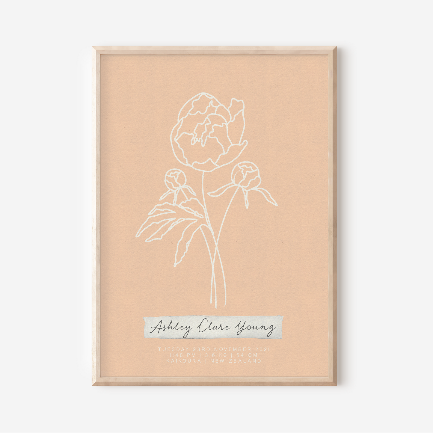 NOVEMBER Peony - Botanical Birth Month Keepsake Print