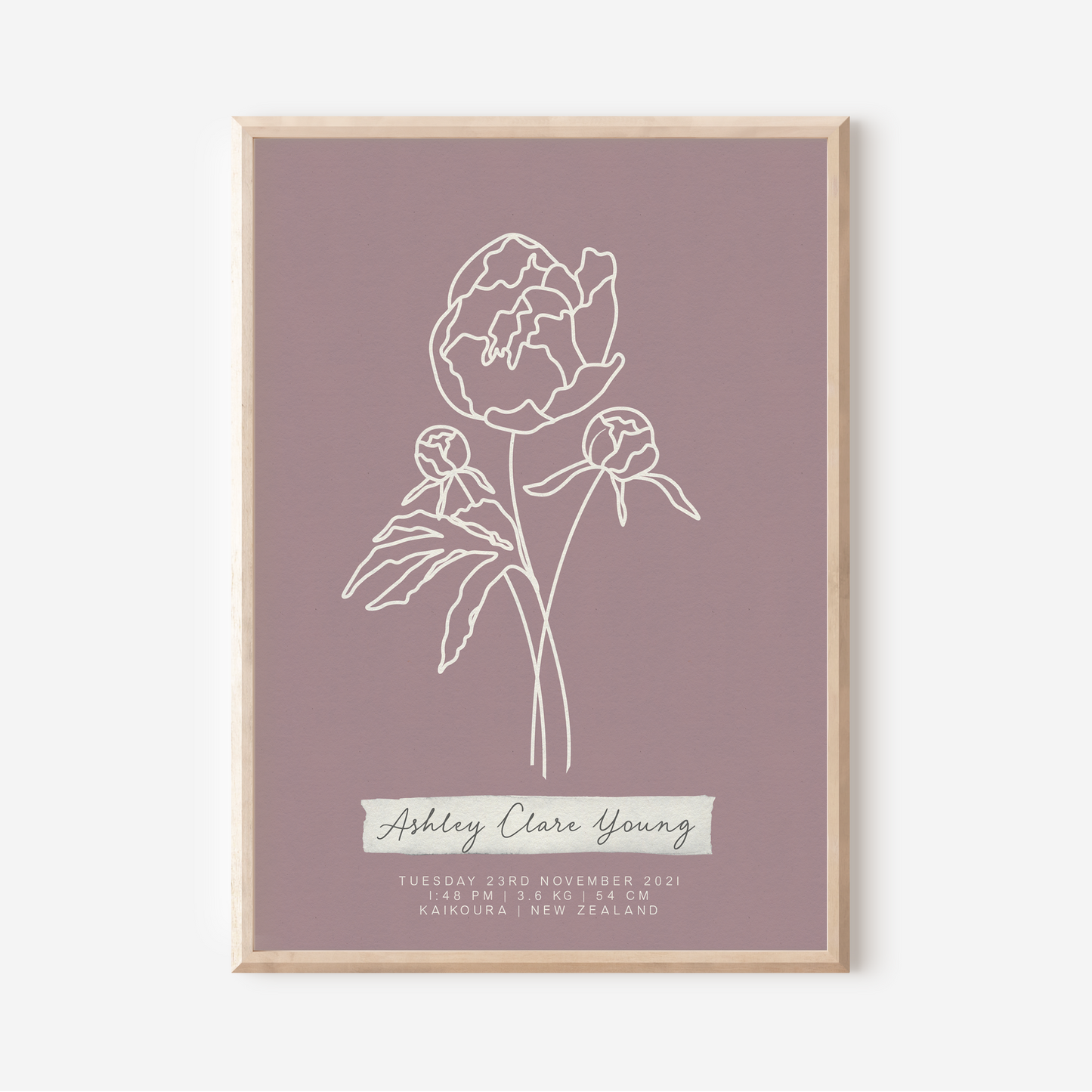 NOVEMBER Peony - Botanical Birth Month Keepsake Print